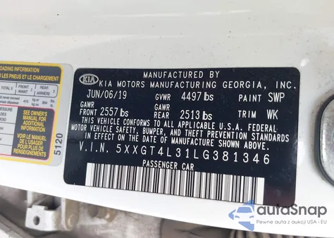 2020 Kia Optima Lx из США, поврежденный, VIN 5XXGT4L31LG381346